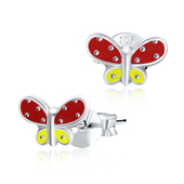 Butterfly 2 Tone Silver Stud Earring STE-659